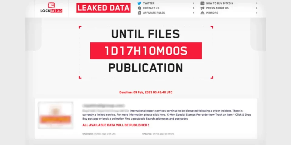LockBit Leaked Data Screen