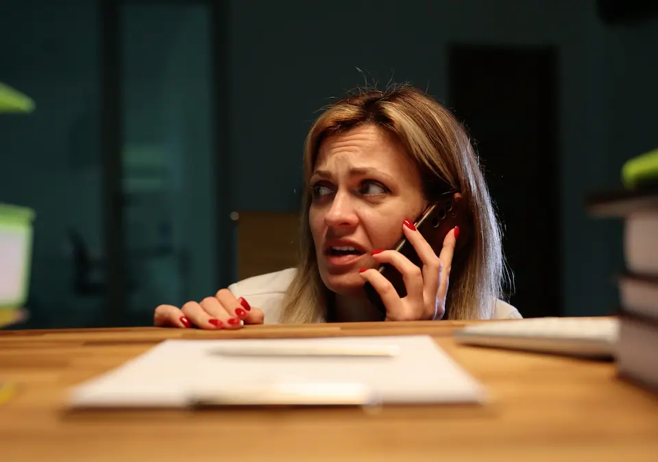 Employee Frightened at Desk