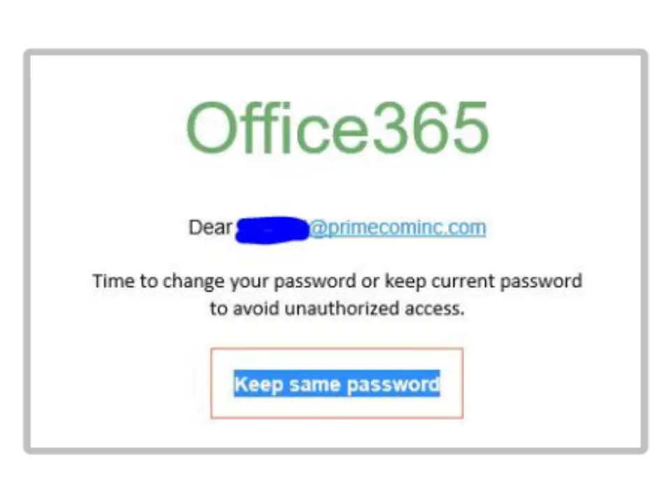 Example of Email Phishing Threat